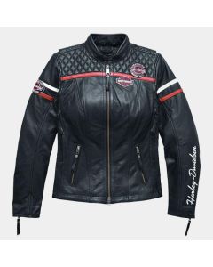 Veste en Cuir Miss Enthusiast H-D Triple Vent System Pour Femme  | Jacket Tailor
