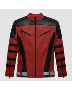 Veste en Cuir Rouge Dwayne Johnson-Jacket Tailor
