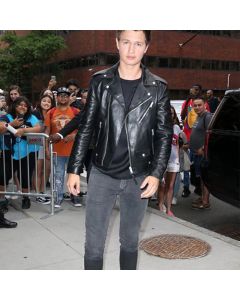 Ansel Elgort Veste en Cuir-Jacket Tailor