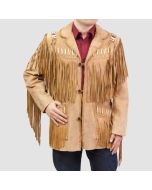 Veste de Cowboy en Cuir Dans Un Style à Franges Occidentales Fait à la Main | Jacket Tailor