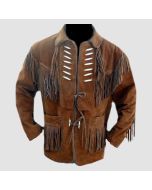 Veste en Cuir de Cowboy de Couleur Marron Traditionnelle | Jacket Tailor