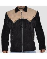 Veste en Cuir de Cowboys Dans Le Style Amérindien Occidental-Jacket Tailor