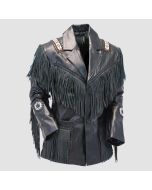 Veste Noire à Franges De Style Western - Jacket Tailor