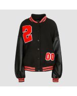 Veste universitaire surdimensionnée à manches Pu Petite-Jacket Tailor