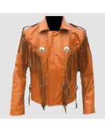 Veste en Cuir de Vachette Western Wear Pour Hommes Fringe Native | Jacket Tailor