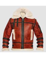 Aviateur en Peau de Mouton Raf Hommes B6 Ciré Bomber Veste en Cuir de Mouton- Jacket Tailor