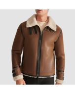 Veste D’Aviateur en Cuir de Mouton Retourné Marron Clair B3 Raf Pour Hommes|Jacket Tailor