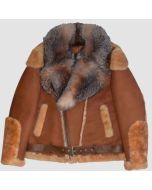 Veste en Cuir Marron Pour Homme Avec Fourrure- Jacket Tailor