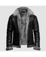 B3 Bomber Flying Raf Aviator Veste en Cuir Avec Col en Vraie Fourrure Pour Homme | Jacket Tailor
