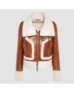 Veste en Cuir Marron en Peau de Mouton B3 Pour Femme  | Jacket Tailor
